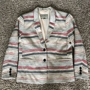 Lucky Brand 2-button cotton blend stripe blazer 8